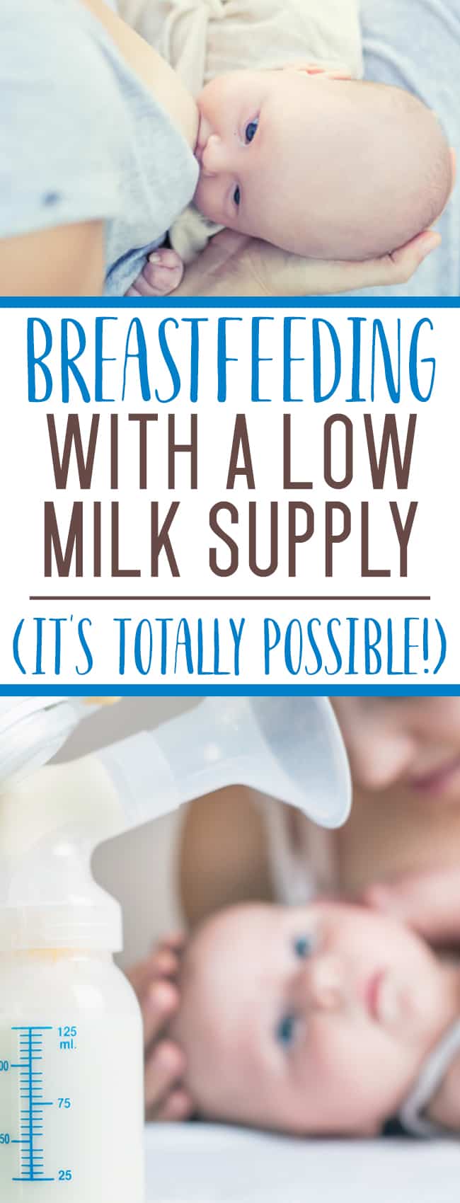 Are you struggling to breastfeed with a low milk supply? It is TOTALLY possible and if it's something you want to do - DON'T GIVE UP! This article has great tips!