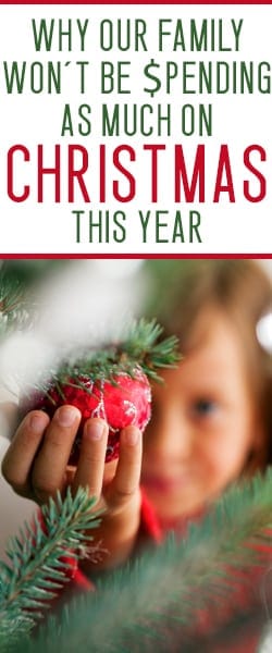 having an intentional christmas - this year we won't be going crazy with the Christmas spending.