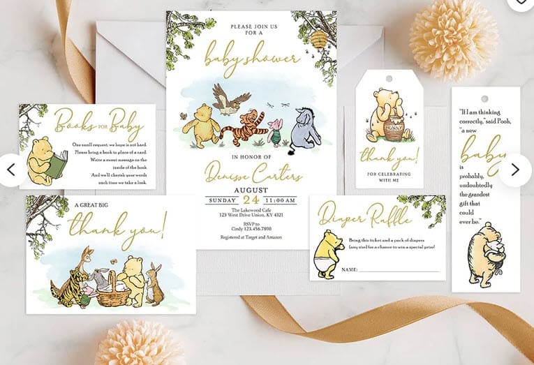 winnie the pooh baby shower pack