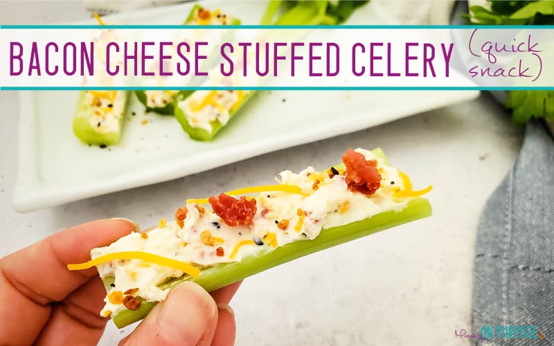 bacon and cheese stuffed celery title image