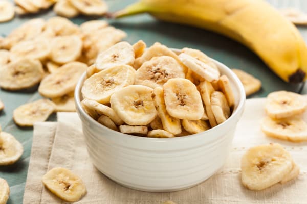 bowl of banana chips - good snack for hospital bag