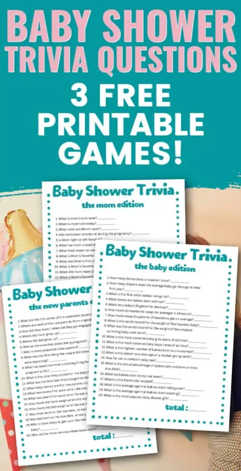 65+ Fun Baby Shower Trivia Questions to Use at Your Next Baby Shower {with free printable} - Mommy on Purpose