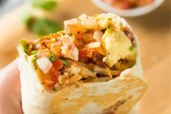 freezer meals for postpartum vegetarian breakfast burrito