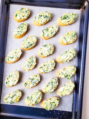 Spinach and Artichoke Crostini