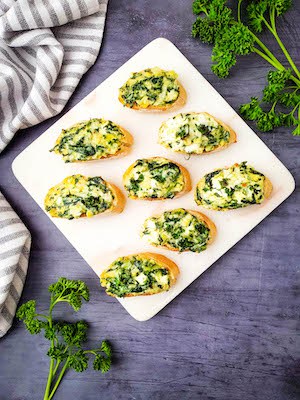 Spinach and Artichoke Crostini