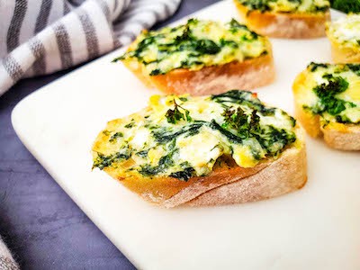 Spinach and Artichoke Crostini