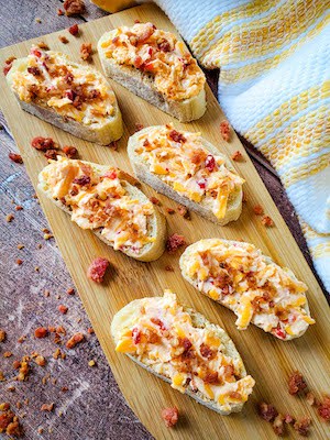 Pimento Cheese Bacon Crostini 
