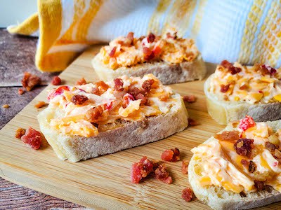 Pimento Cheese Bacon Crostini 