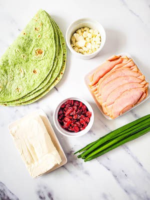 Cranberry Turkey Pinwheels