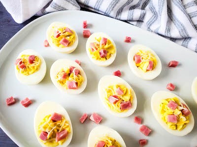 Ham and Cheese Deviled Eggs