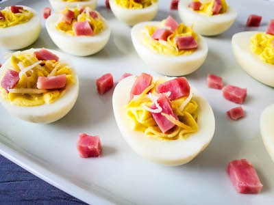 Ham and Cheese Deviled Eggs