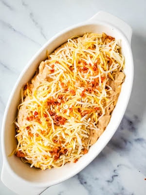 Hot Cheesy Bacon Bean Dip
