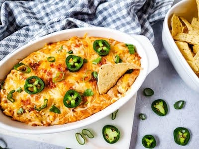 Hot Cheesy Bacon Bean Dip