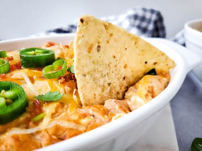 Hot Cheesy Bacon Bean Dip