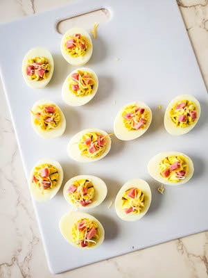 Ham and Cheese Deviled Eggs