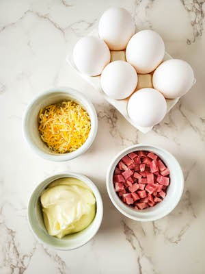 Ham and Cheese Deviled Eggs
