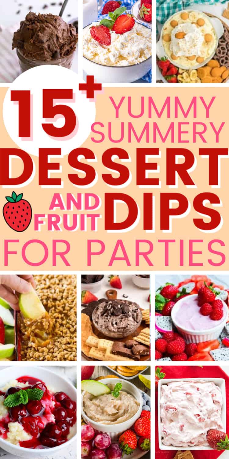 images of fruit and dessert dips. 