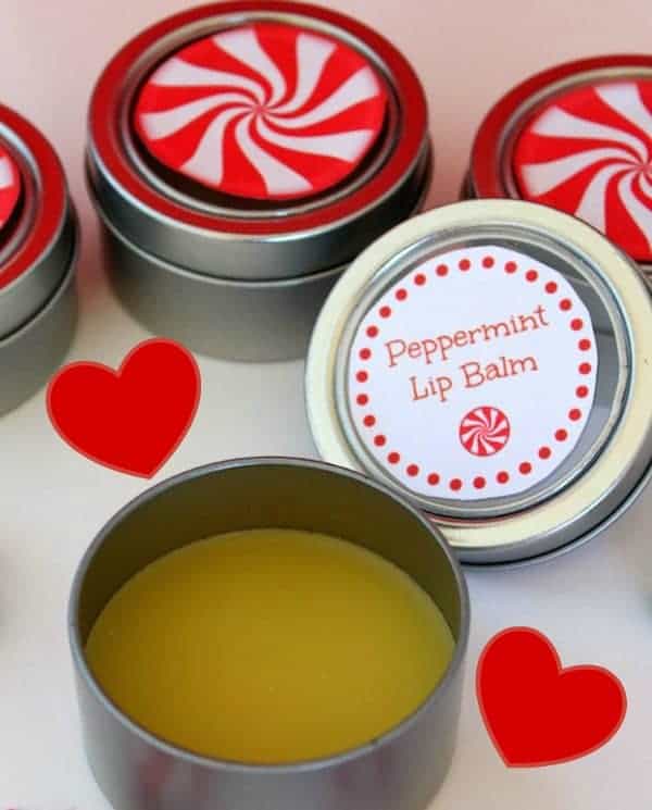 diy homemade peppermint lip balm for christmas