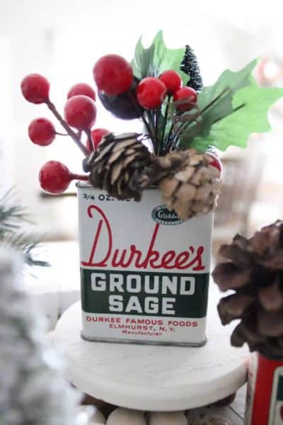 vintage tin christmas decor gift