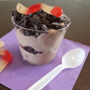 Pudding Dirt Cups – Gluten Free! kids birthday dessert idea