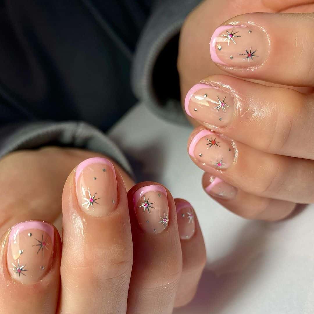 pink winter nail designs