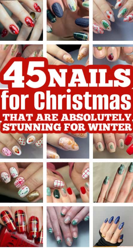 45 Christmas nails that are easy and stunning for long and short nails for winter