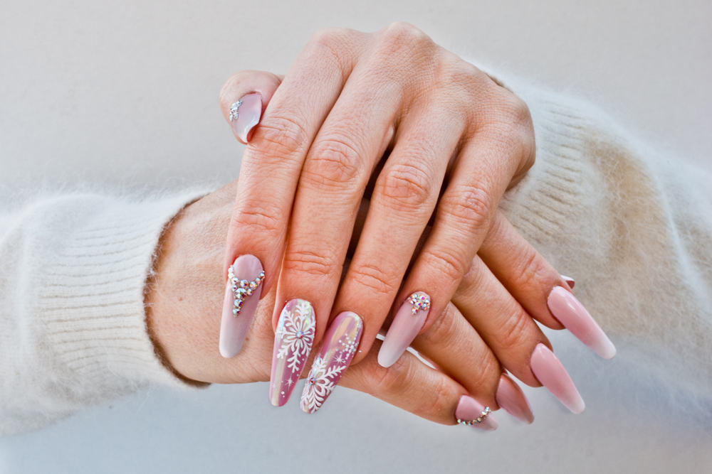 pink winter nail designs