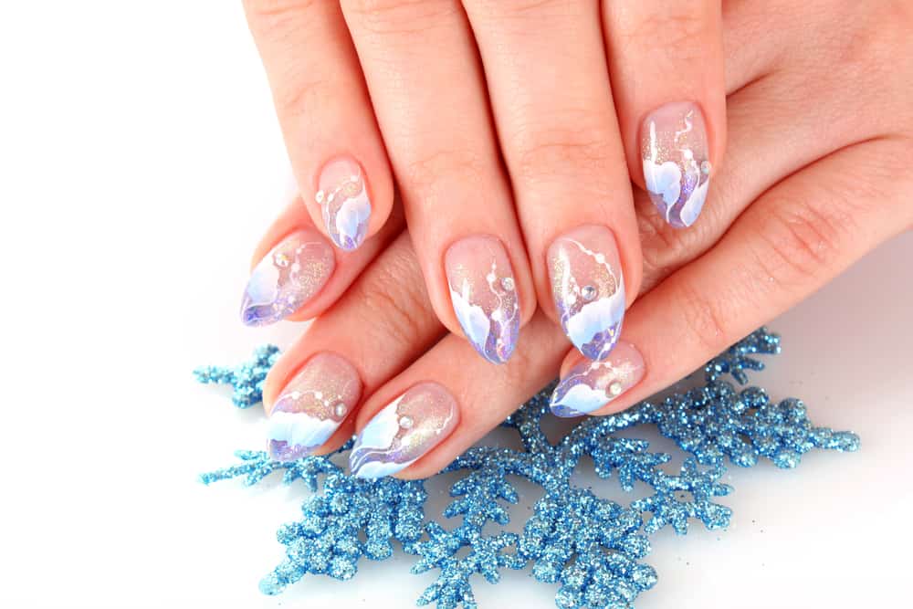 blue winter nail designs
