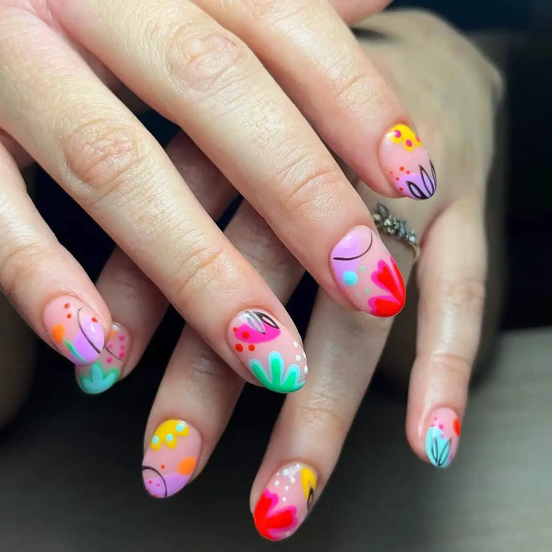 floral summer nails