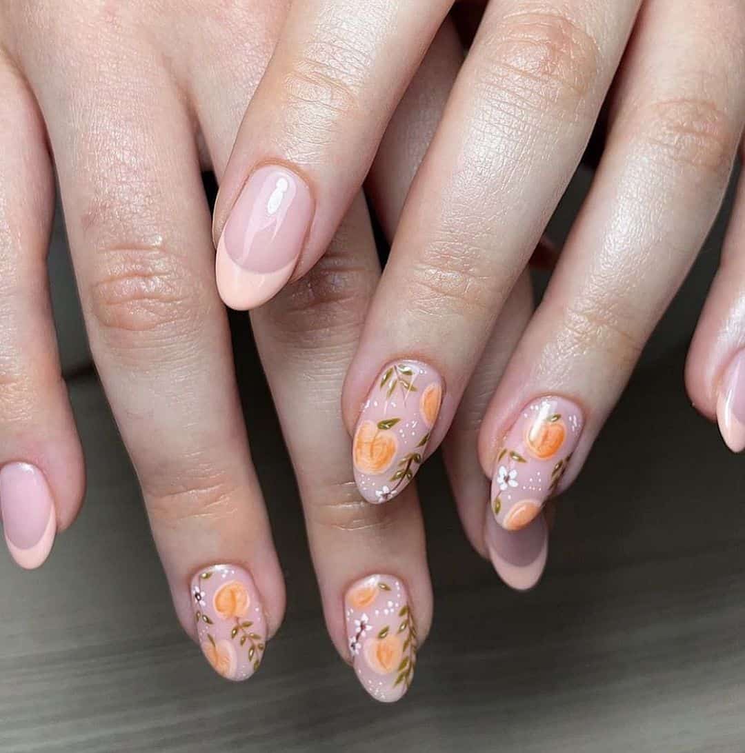 peach summer nails