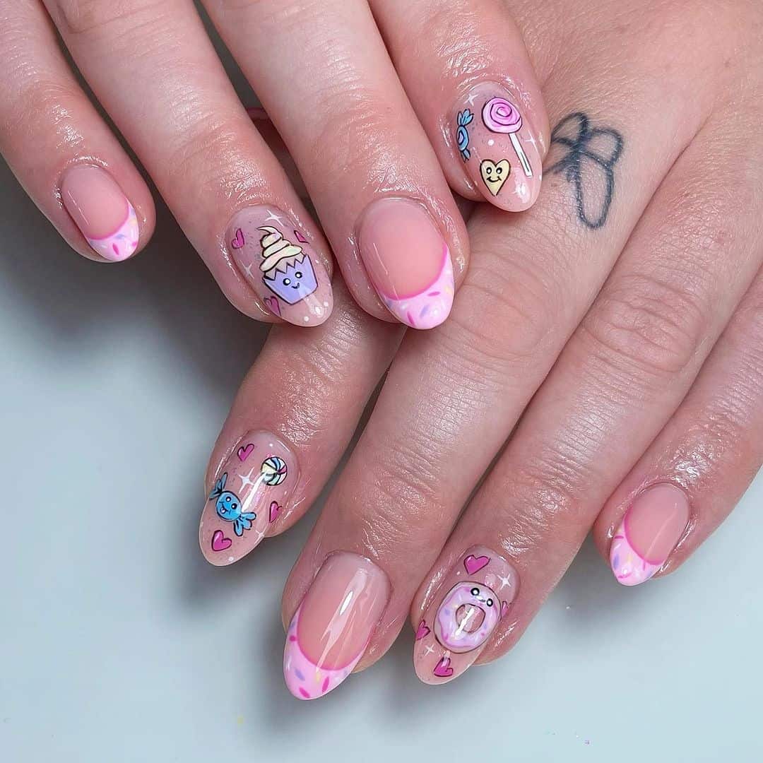 baby pink sweet treats spring nails