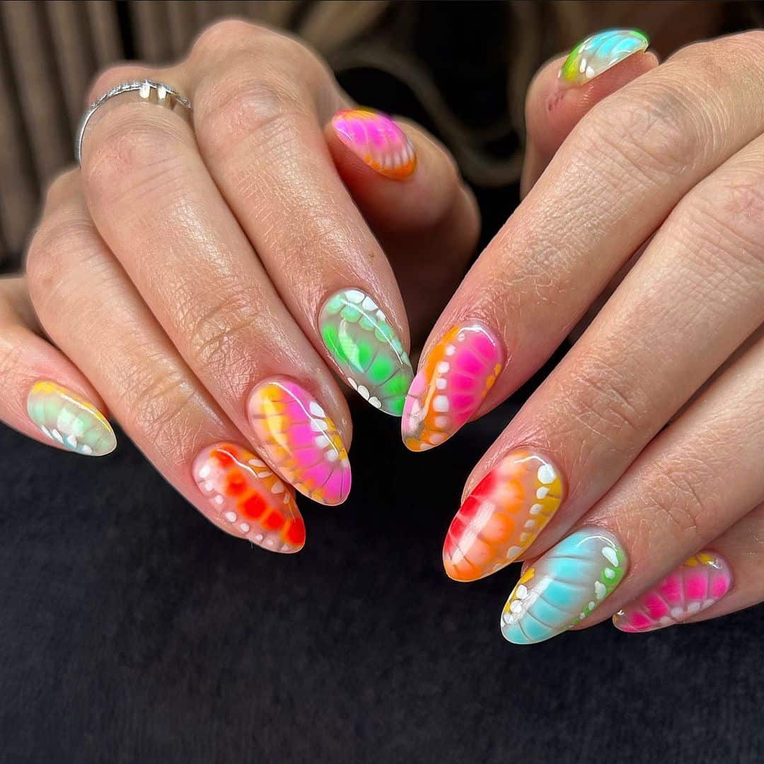 tie dye summer nails