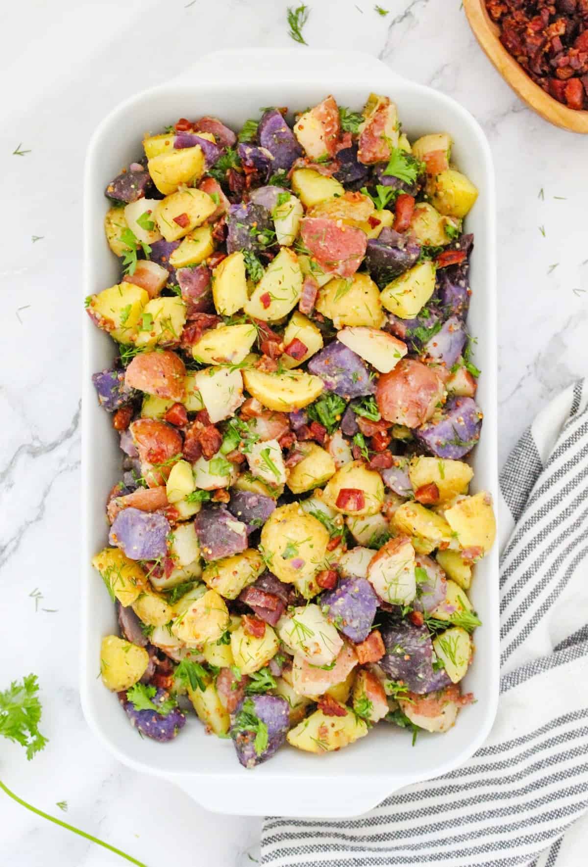 Potato Salad with Bacon (no mayo!) side dishes for bbq