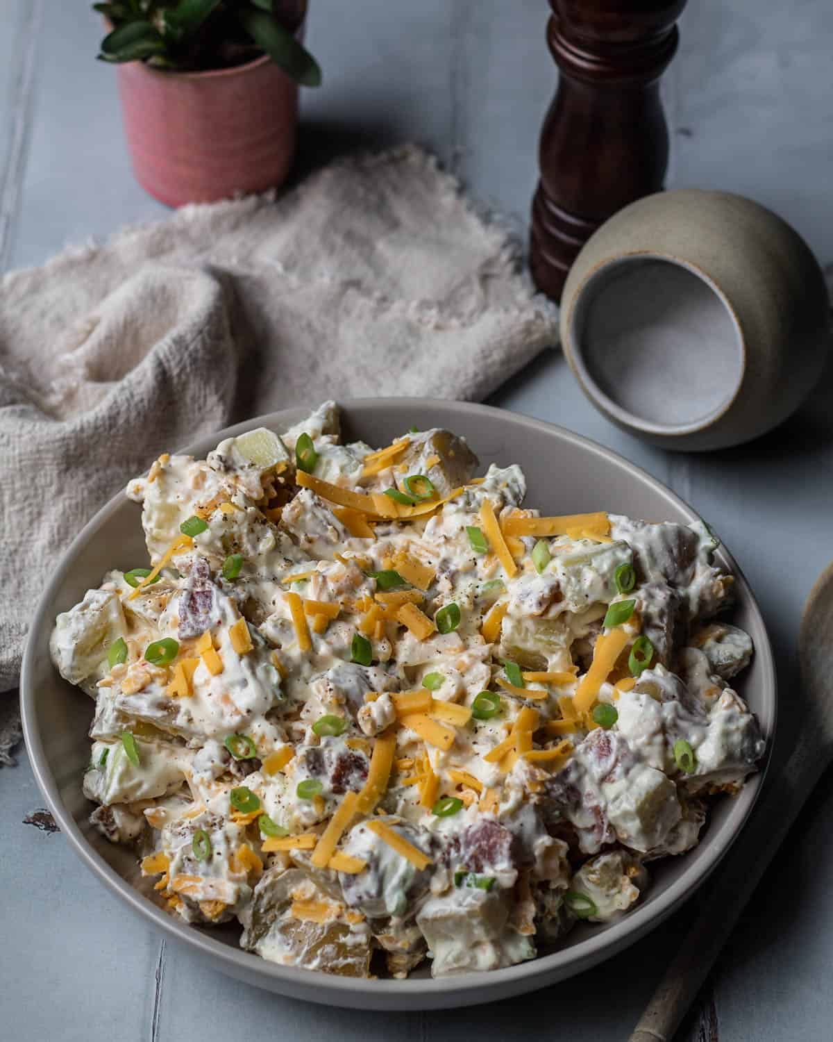 Loaded Baked Potato Salad as a side dish for a barbeque