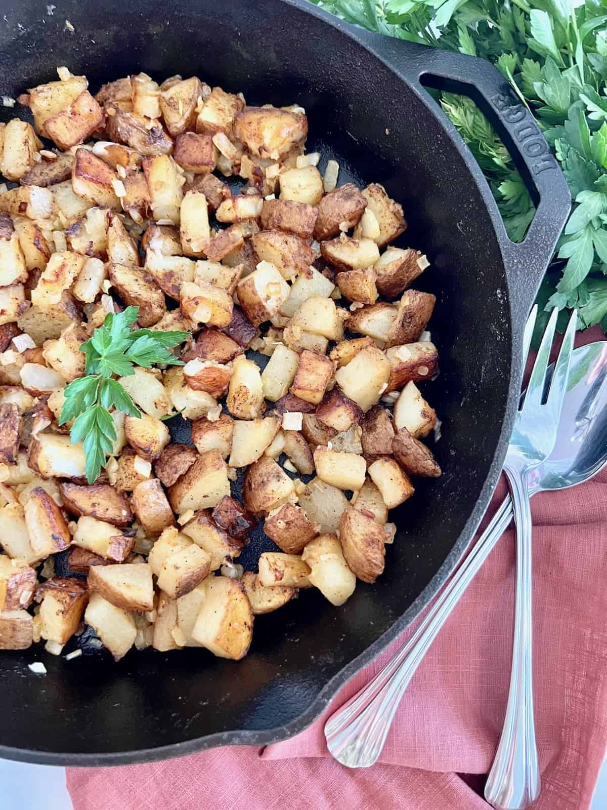 PAN FRIED POTATOES & ONIONS