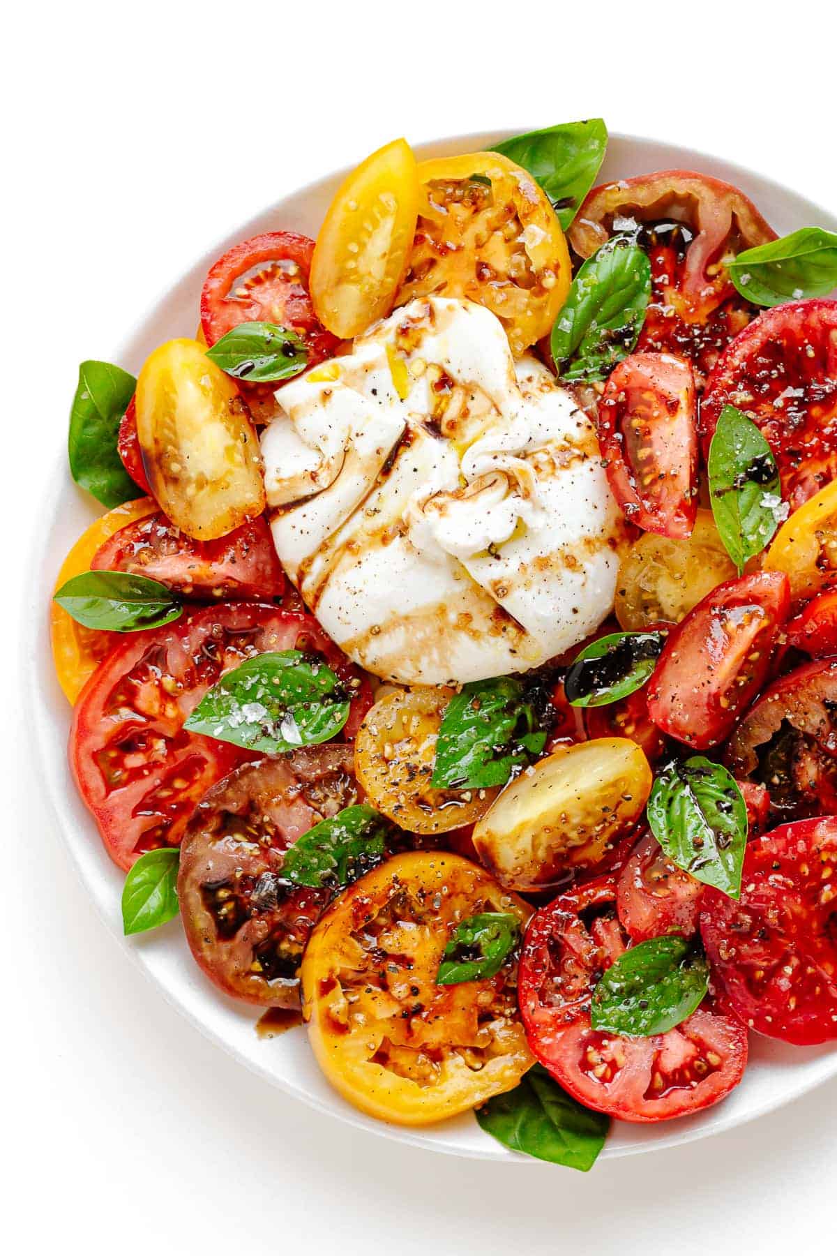burrata caprese summer salad recipe