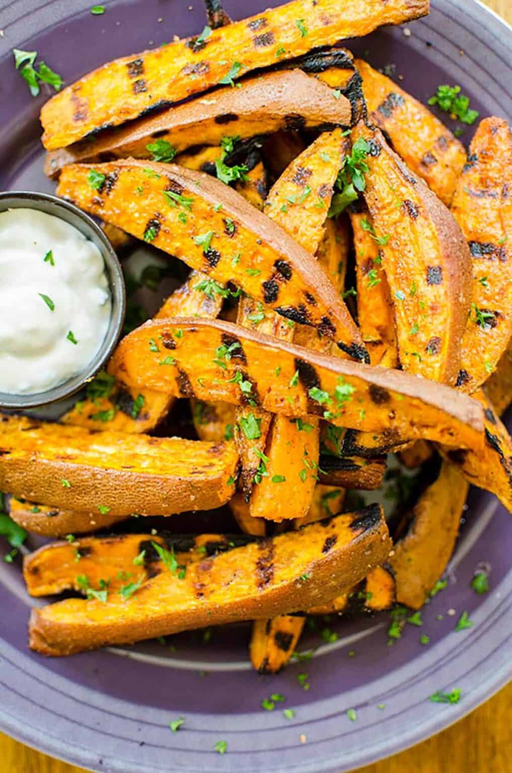 Grilled Sweet Potato Fries summer side dishes for bbq