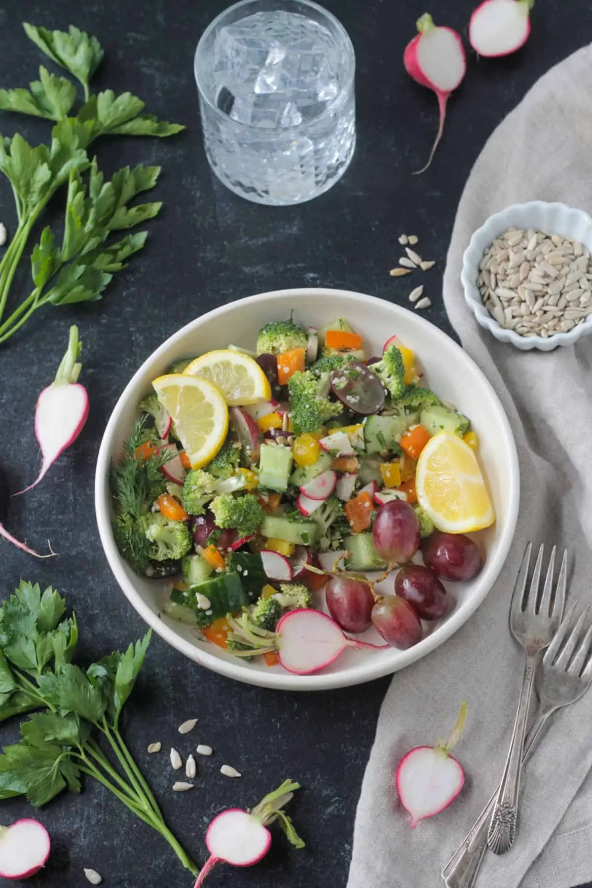 Raw Veggie Chopped Salad