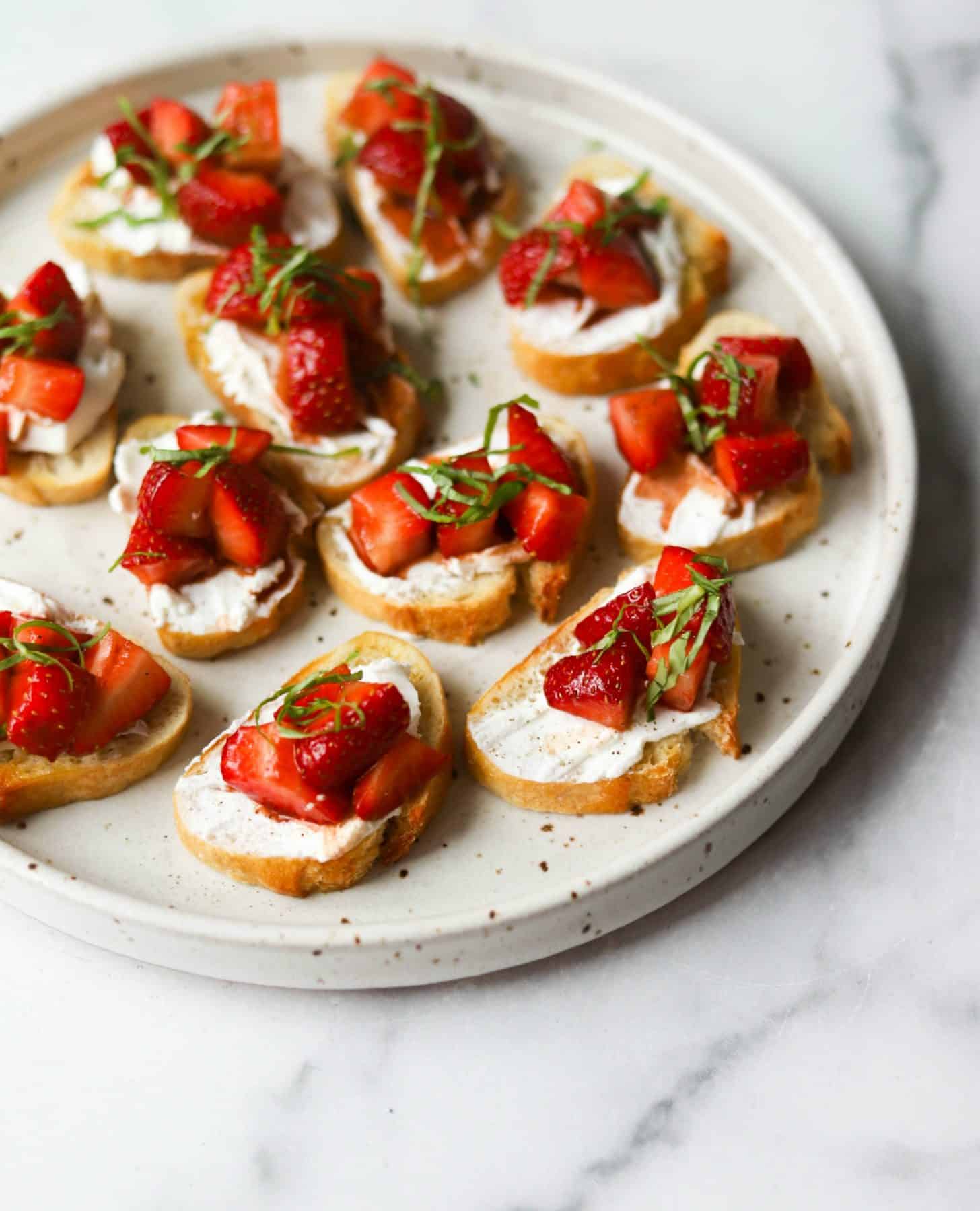 Strawberry Basil Bruschetta summer party food ideas