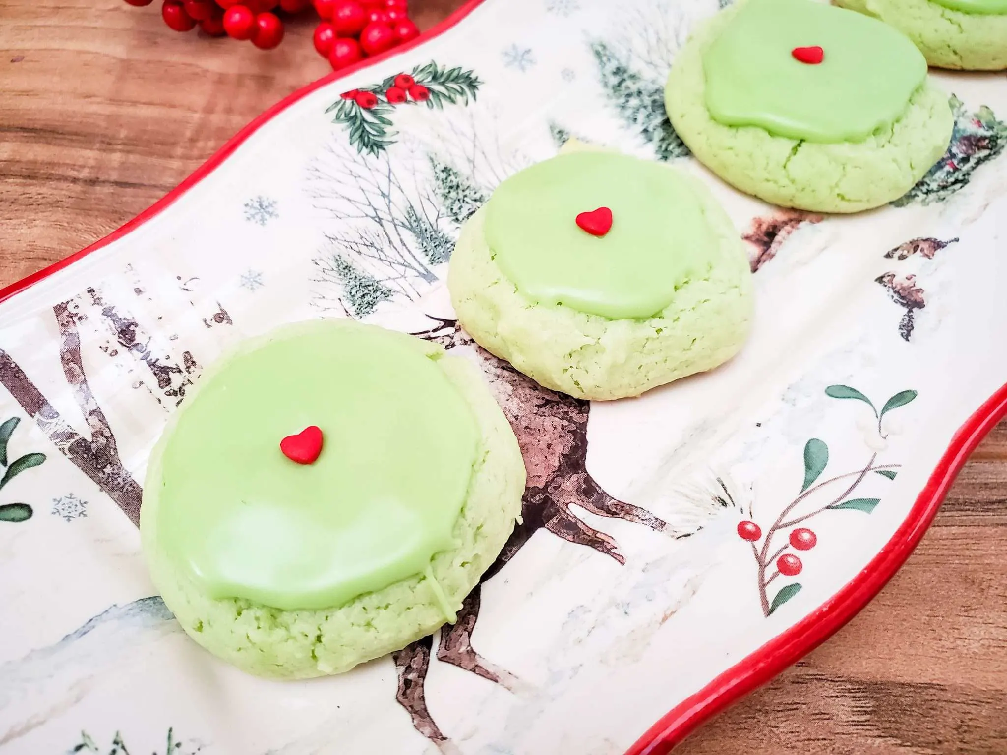 Grinch Cookies with Cake Mix