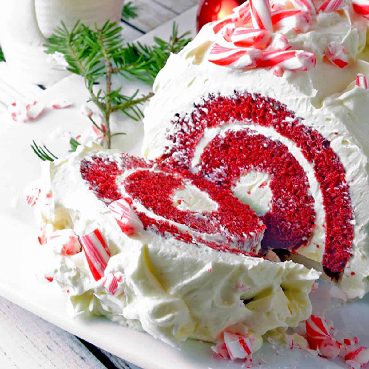 Red Velvet Christmas Cake Roll