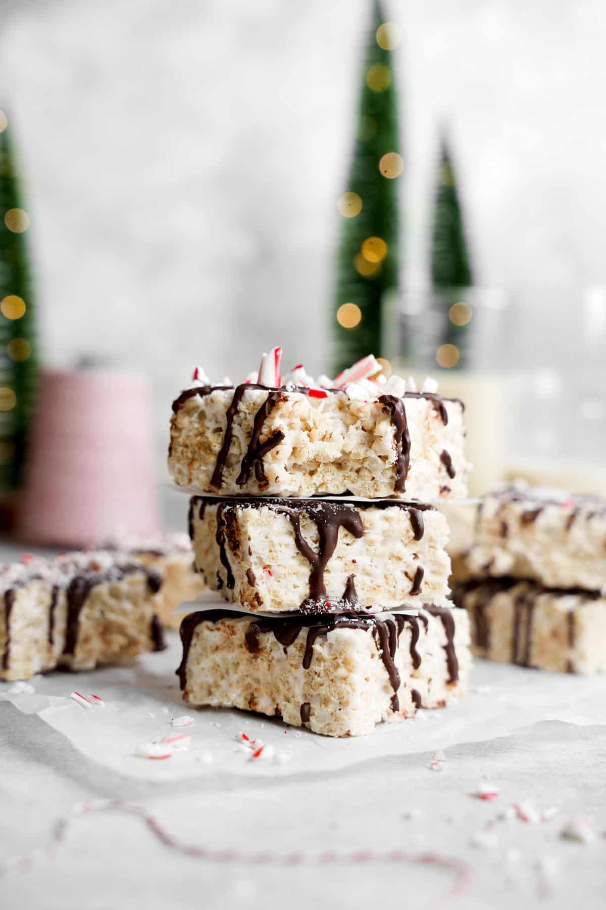 Peppermint Rice Krispy Treats