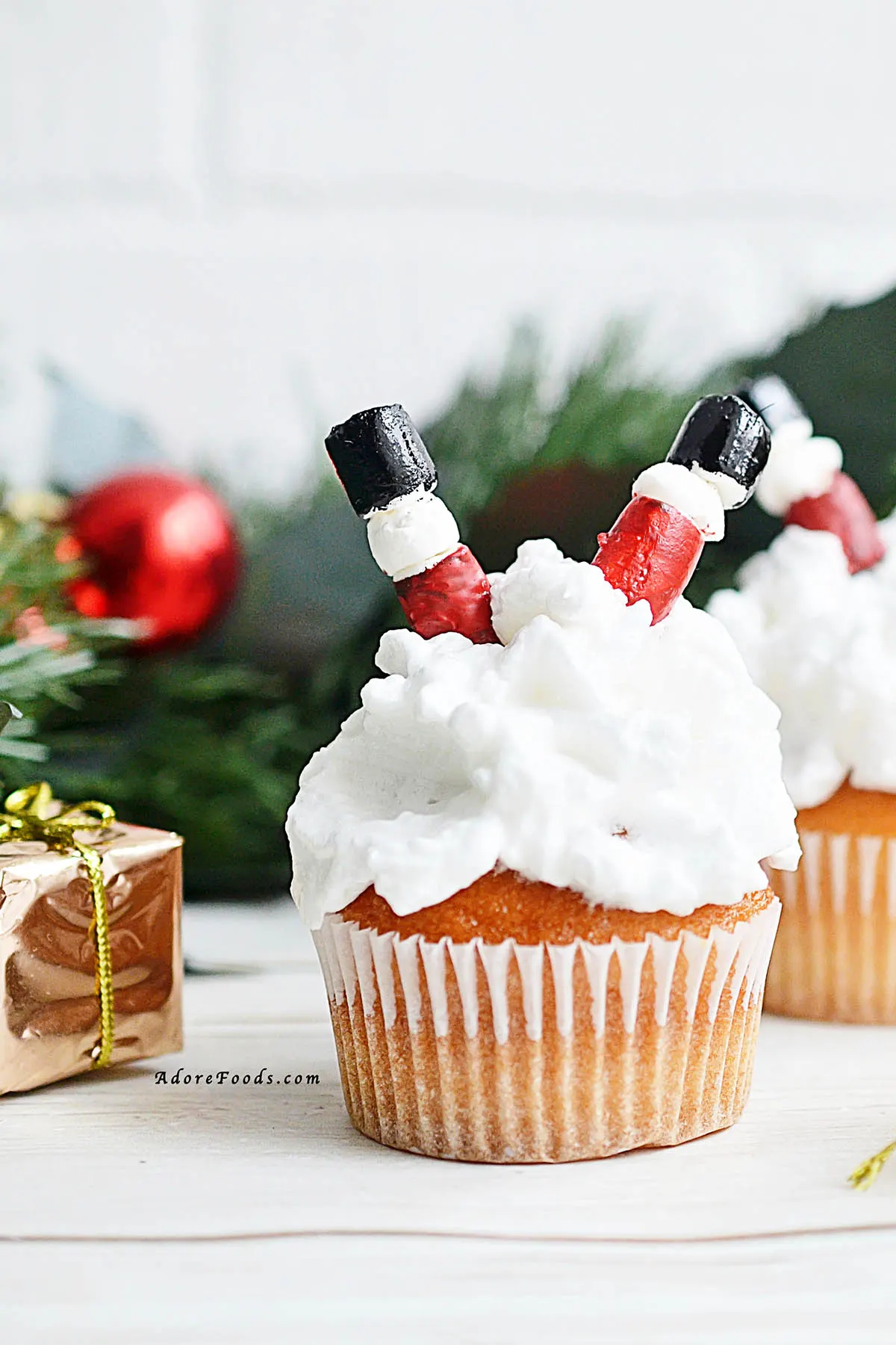 Santa in Chimney Cupcakes