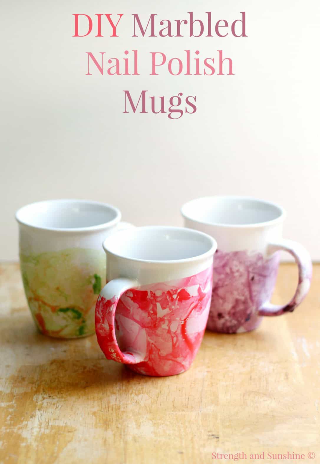 DIY Marbled Nail Polish Mugs
