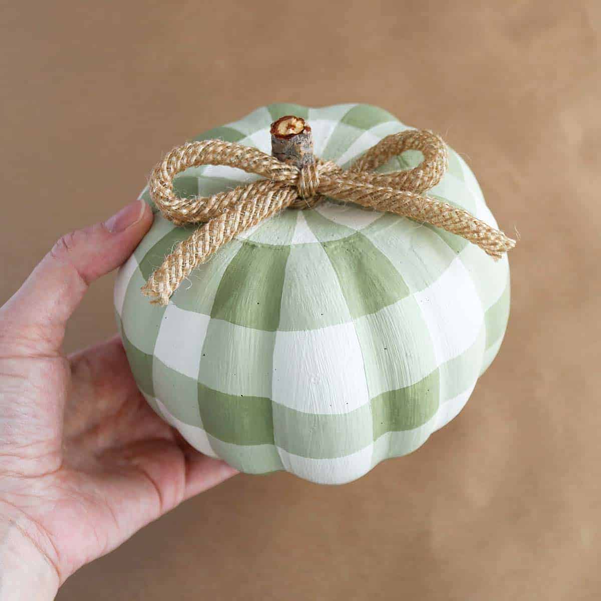 plaid painted pumpkins