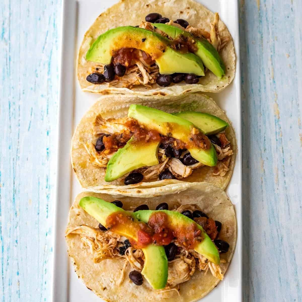 5 Ingredient Slow Cooker Chicken Tacos