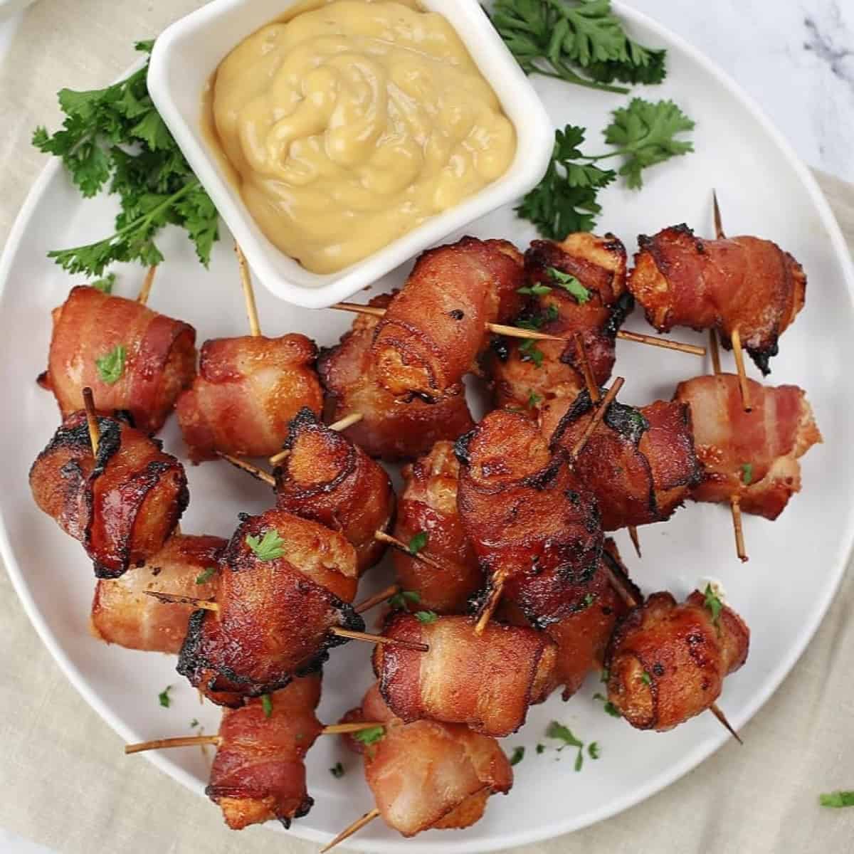 Air Fryer Bacon Wrapped Chicken Bites