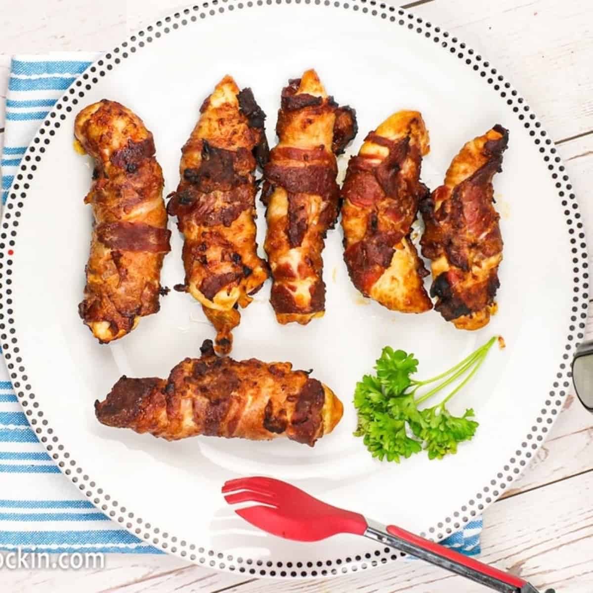 Air Fryer Bacon Wrapped Chicken Tenders