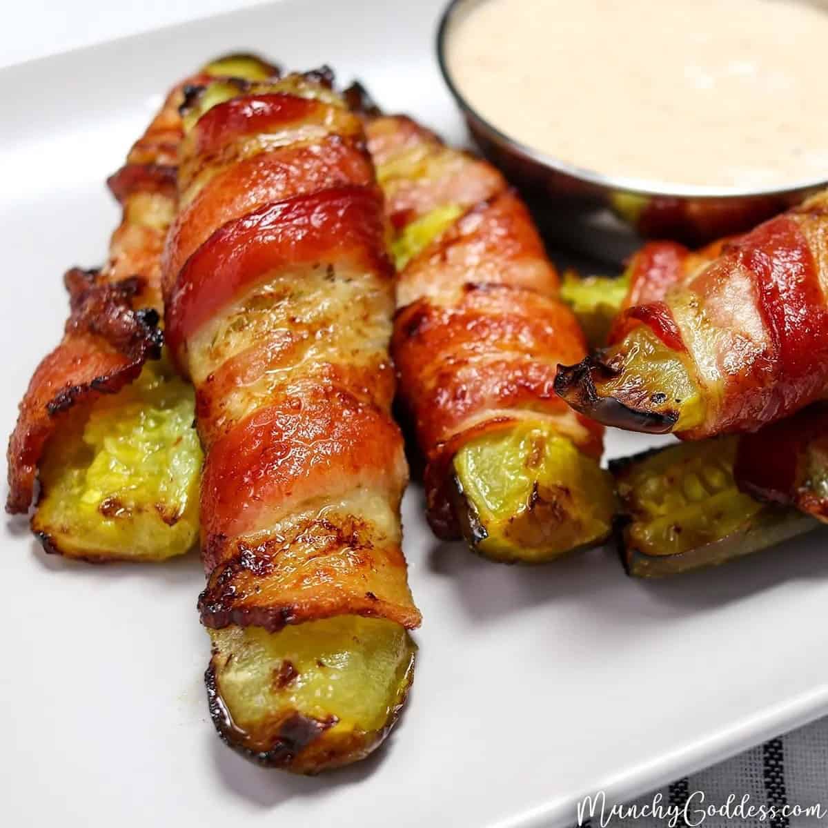 Air Fryer Bacon Wrapped Pickles