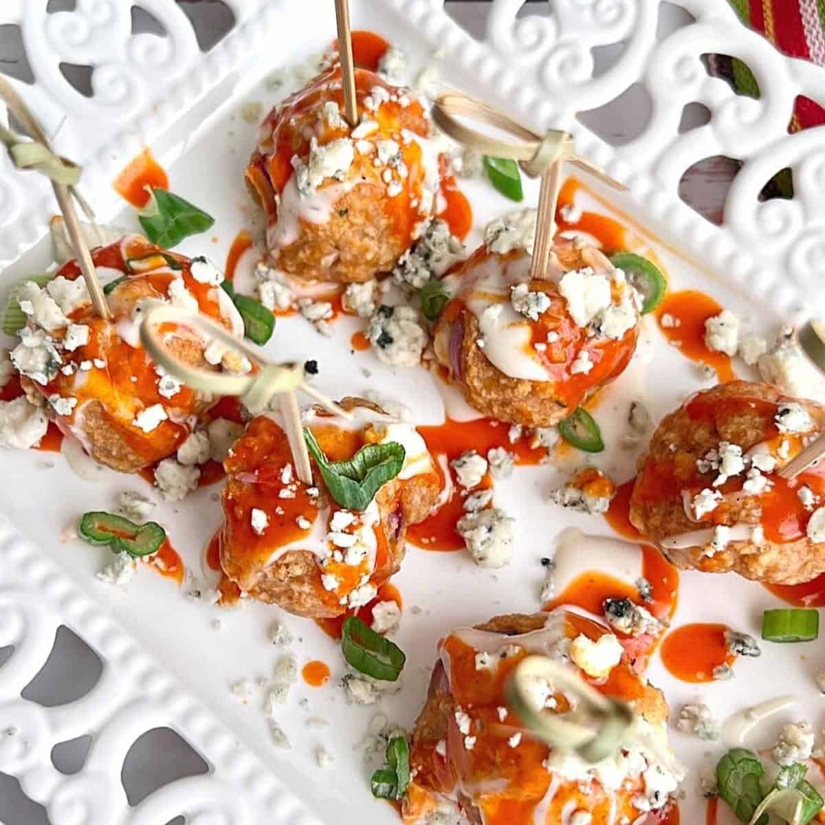 Air Fryer Buffalo Chicken Meatballs
